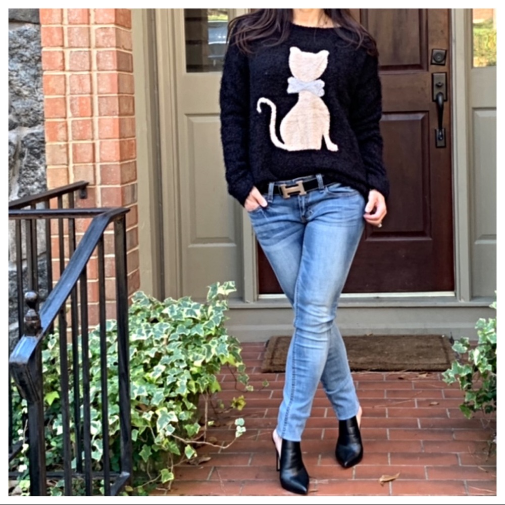 ✨LAST ONE ✨PARIS✨Fuzzy chic cat sweater - Picture 4 of 6